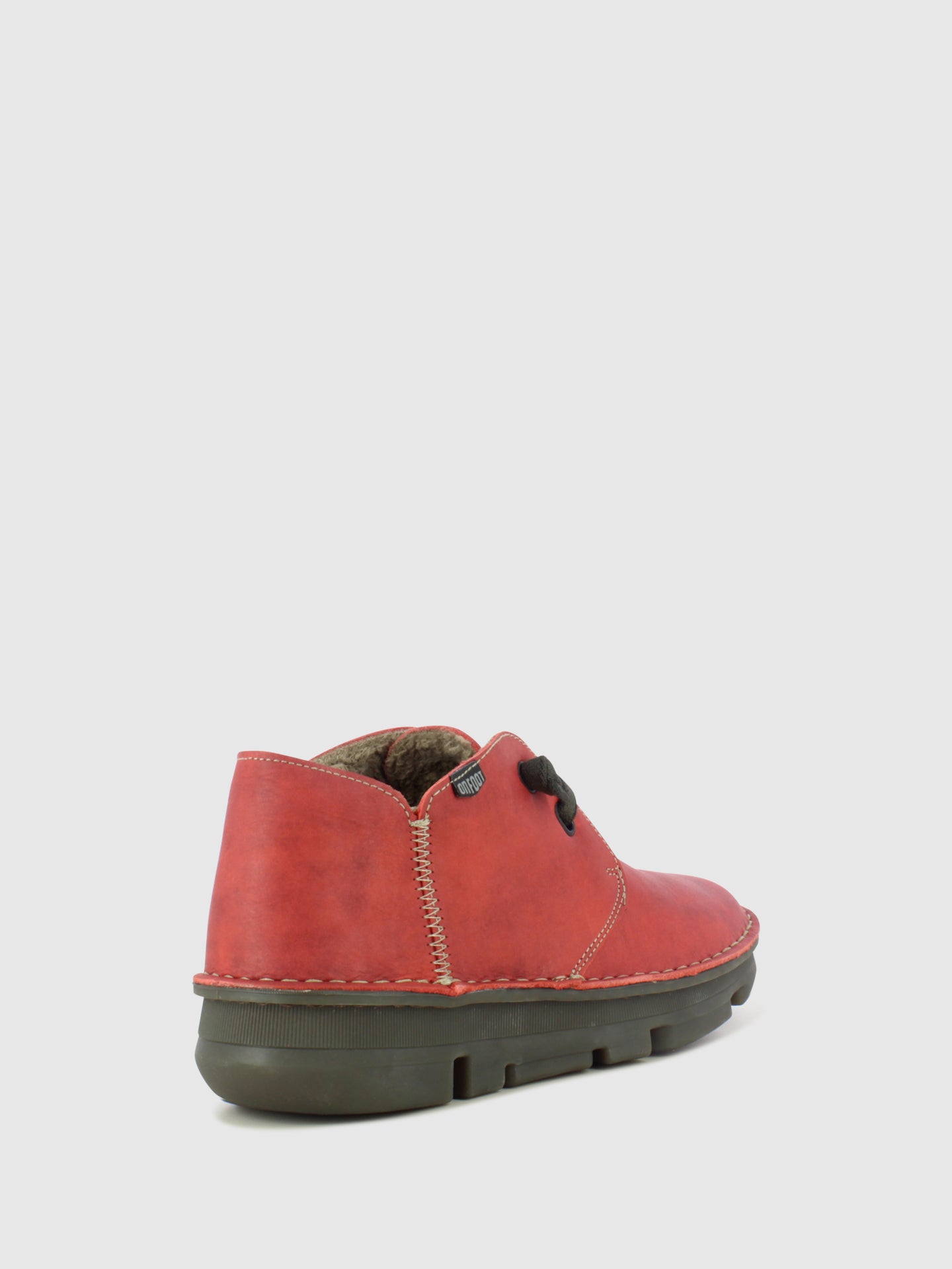 On Foot Botins com Ponta Redonda em Vermelho